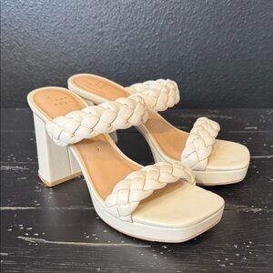a new day Ivory Braided Strap Heels